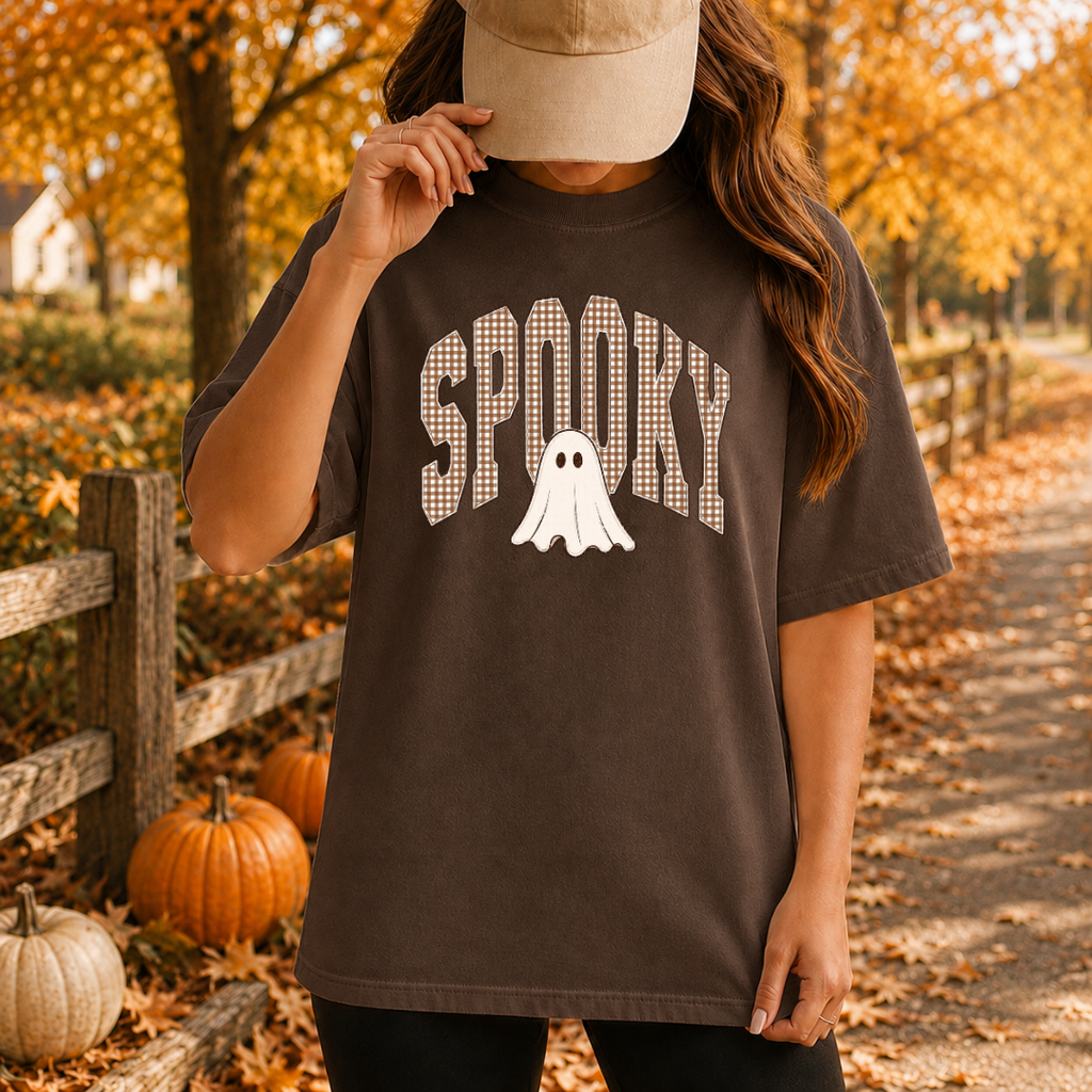 Spooky Gingham Ghost T-Shirt