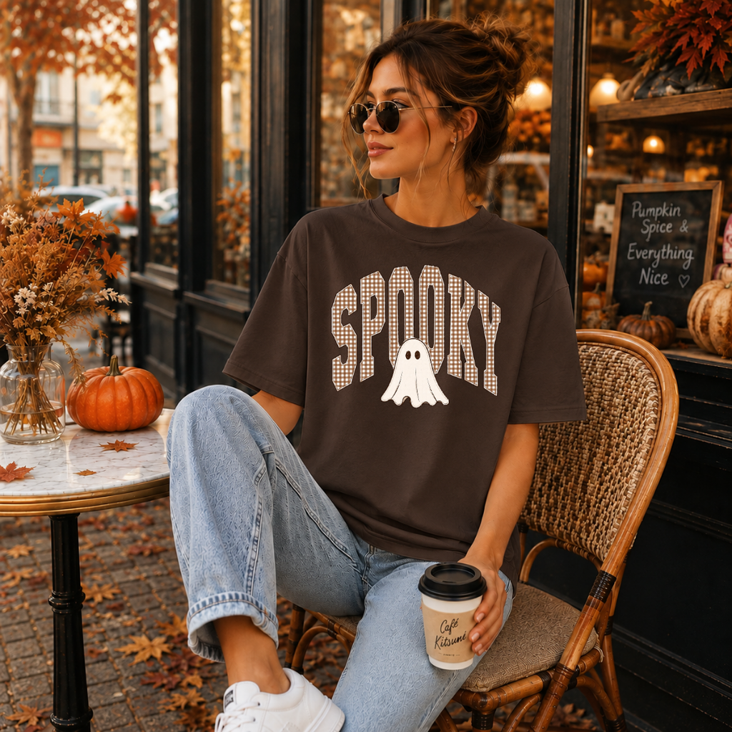 Spooky Gingham Ghost T-Shirt