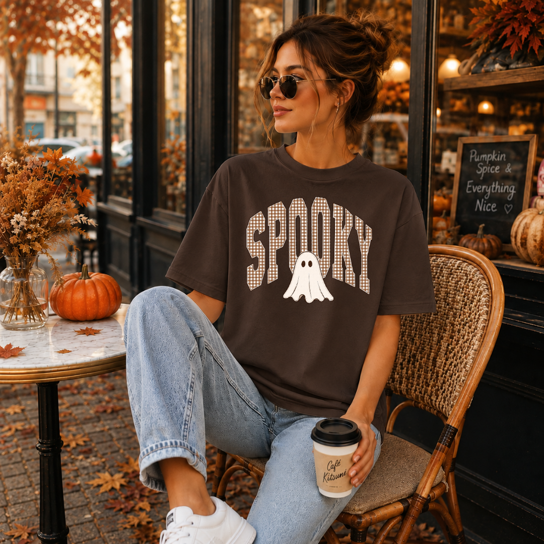 Spooky Gingham Ghost T-Shirt