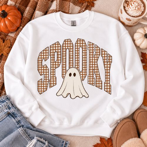 Spooky Gingham Ghost Crewneck