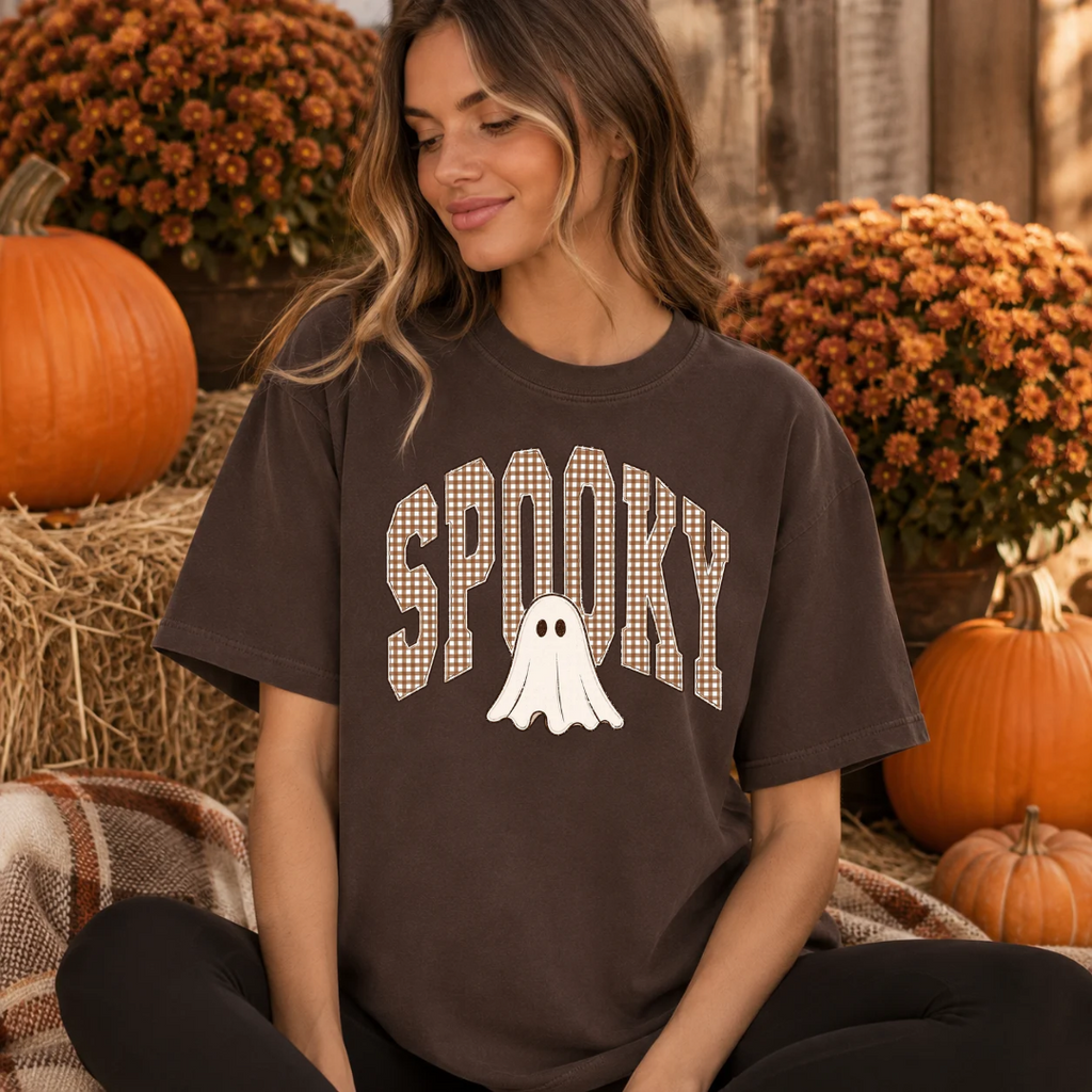 Spooky Gingham Ghost T-Shirt
